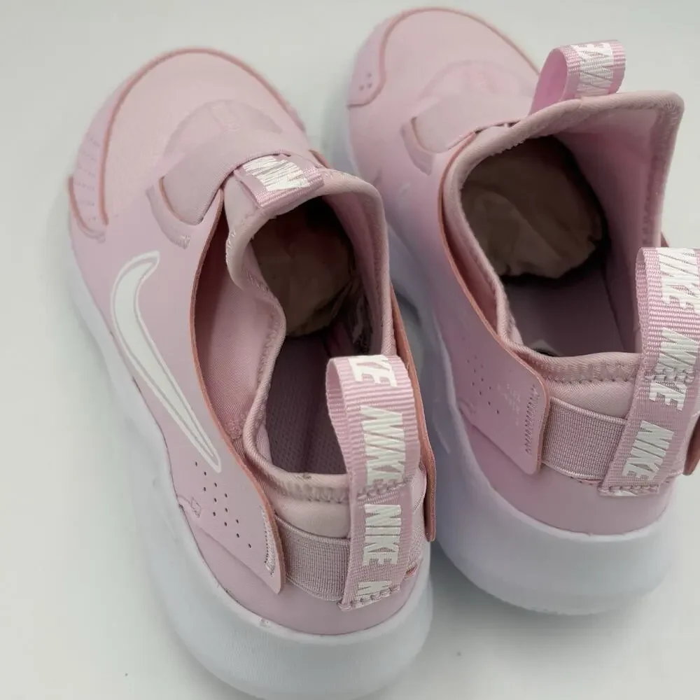 Nike Flex Runner 4 (PS) Youth Girls Size 7Y Slip-On Pink/White Sneakers New
